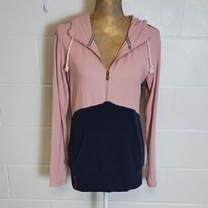 Soft Stretchy 1/2 Zip Hoodie Mid-Weight Shirt Thumbholes